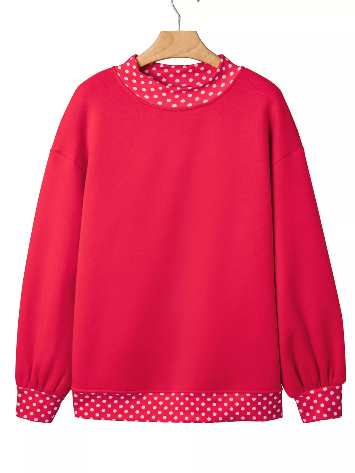 Sweat col rond à pois et bords contrastés pour femme – vue 8