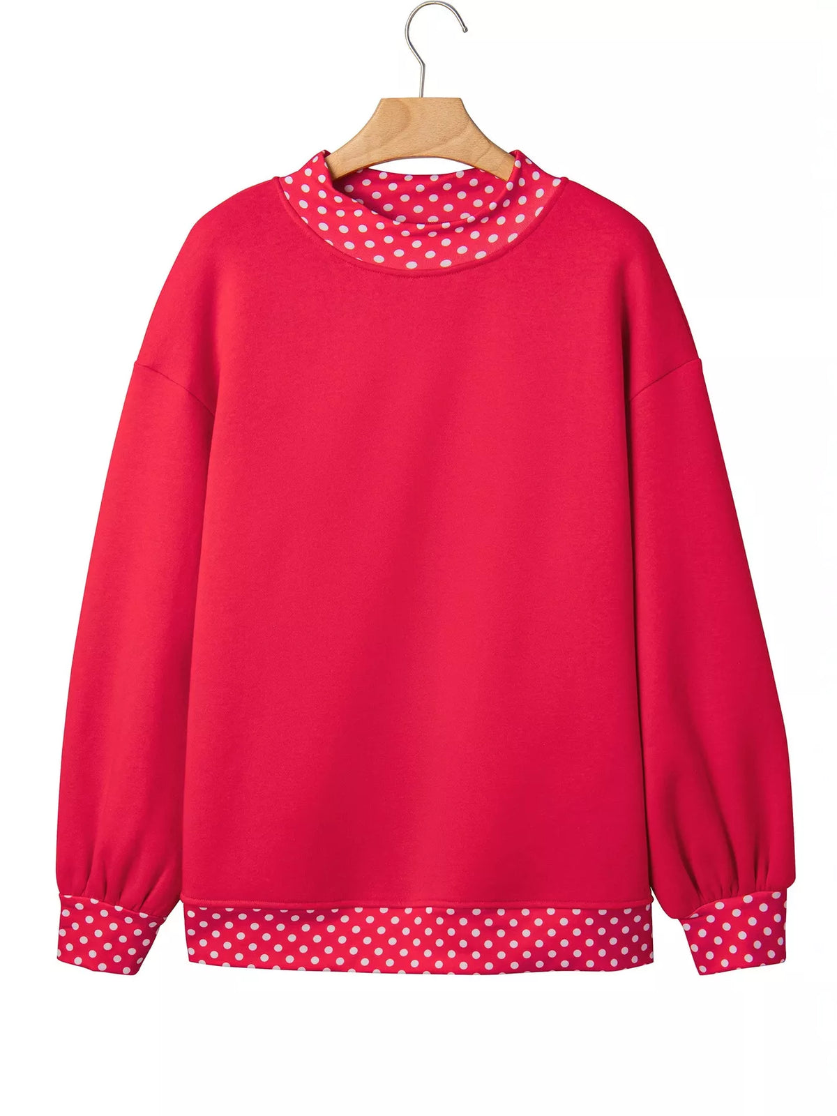 Sweat col rond à pois et bords contrastés pour femme – vue 9