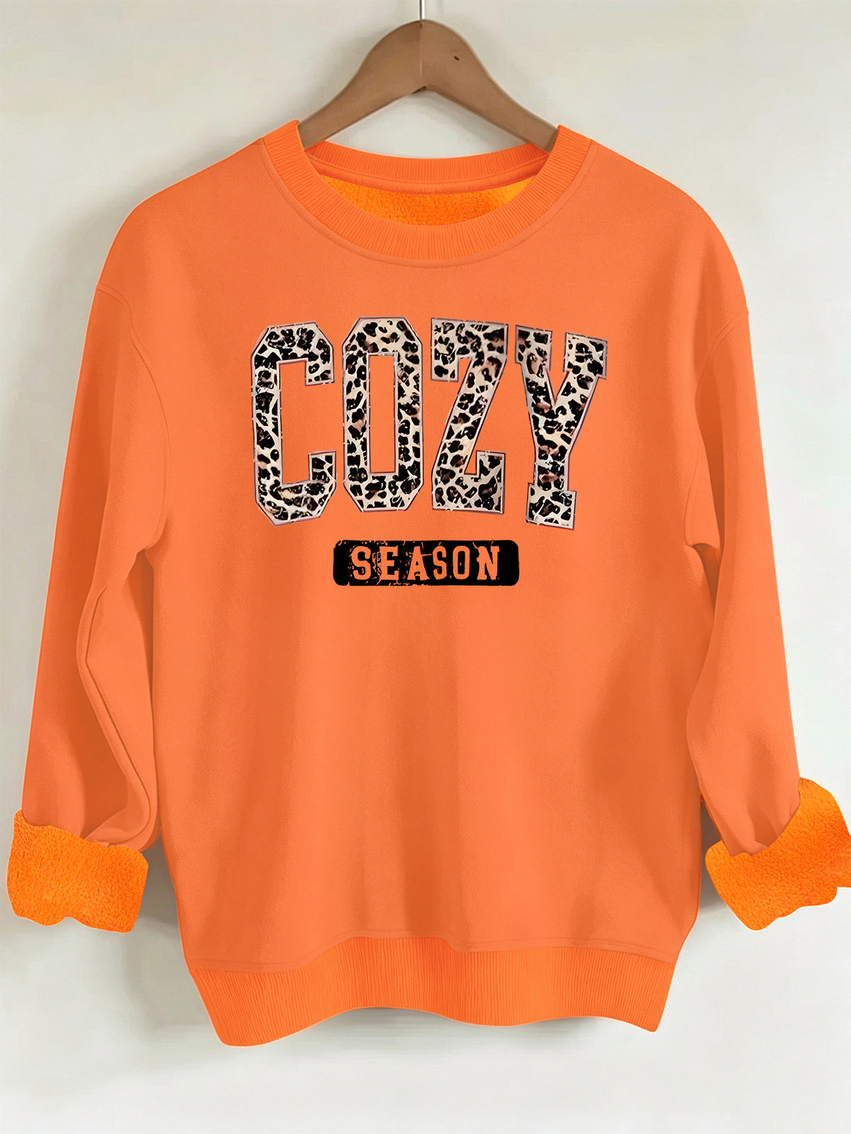Sweat femme col rond à manches lanternes, lettrage Cozy Season – vue 11