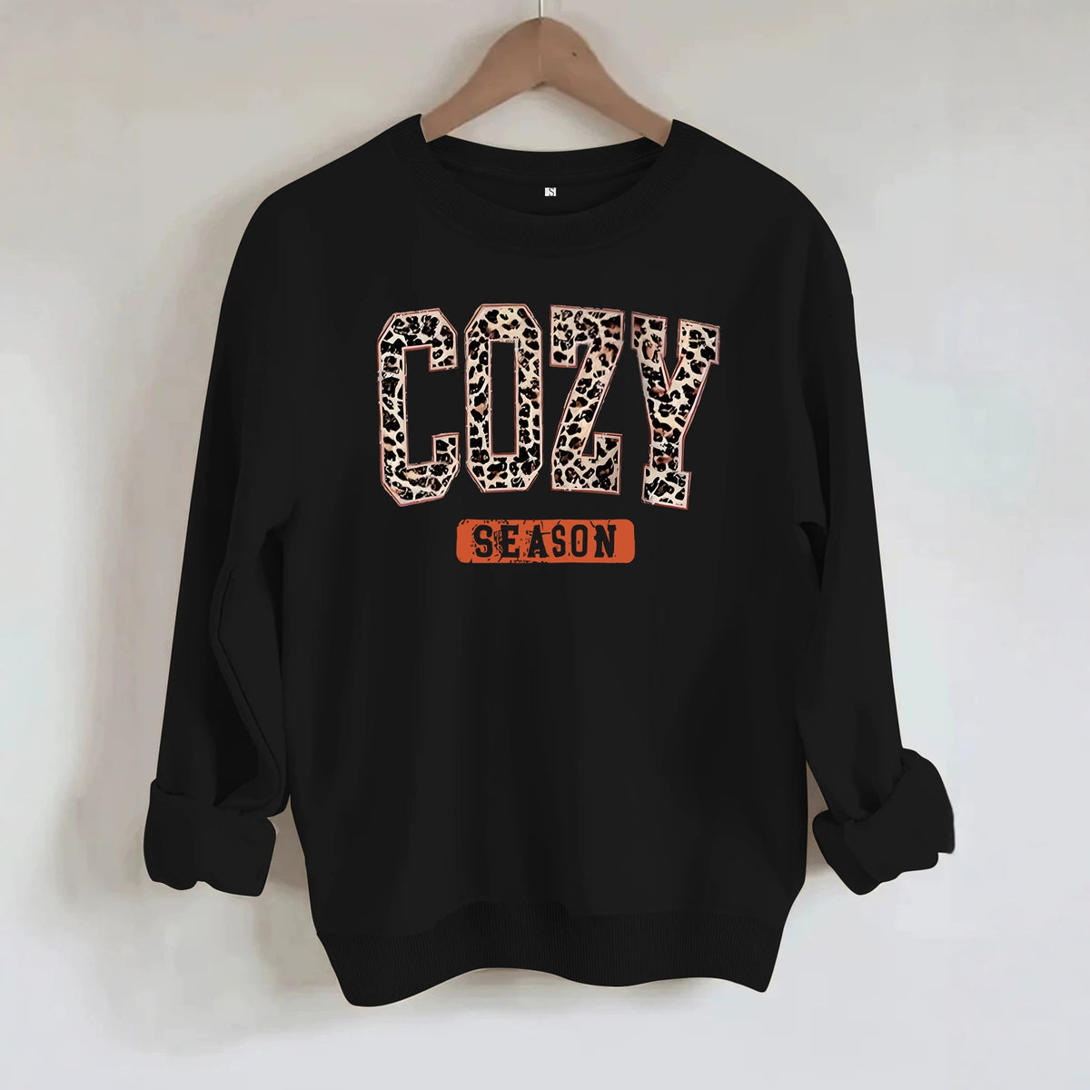 Sweat femme col rond à manches lanternes, lettrage Cozy Season – vue 5