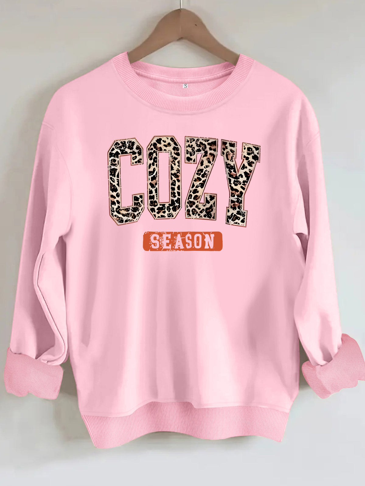 Sweat femme col rond à manches lanternes, lettrage Cozy Season – vue 7