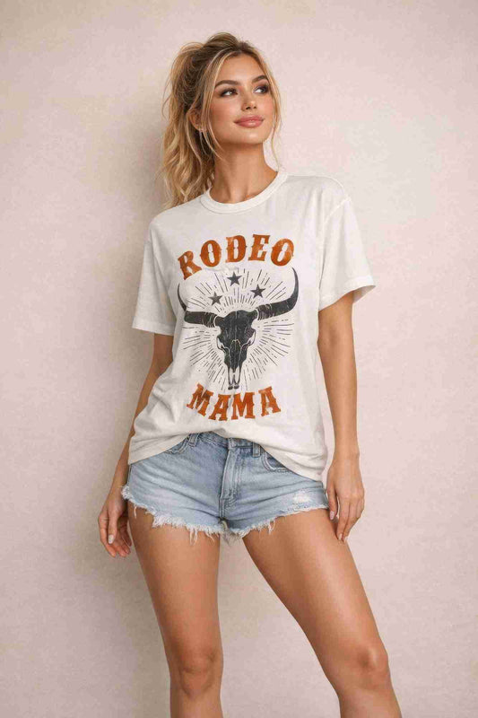 T-Shirt Femme Rodeo Mama - Coton Stretch Graphique Western Chic Oléna-Fashion