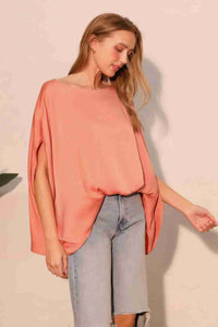 Caftan pêche à col bateau, coupe ample avec manches chauve-souris