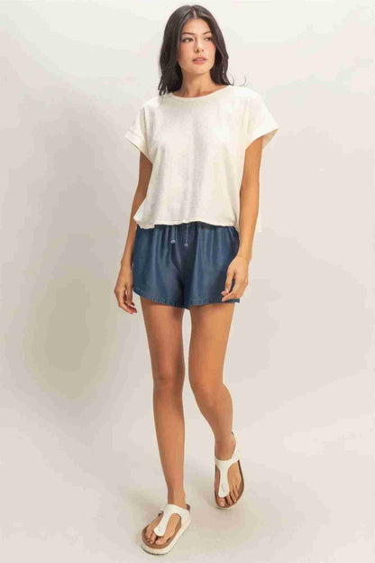 Top Femme Dos Ouvert Détails Croisés - Acid Wash Coton by HYFVE