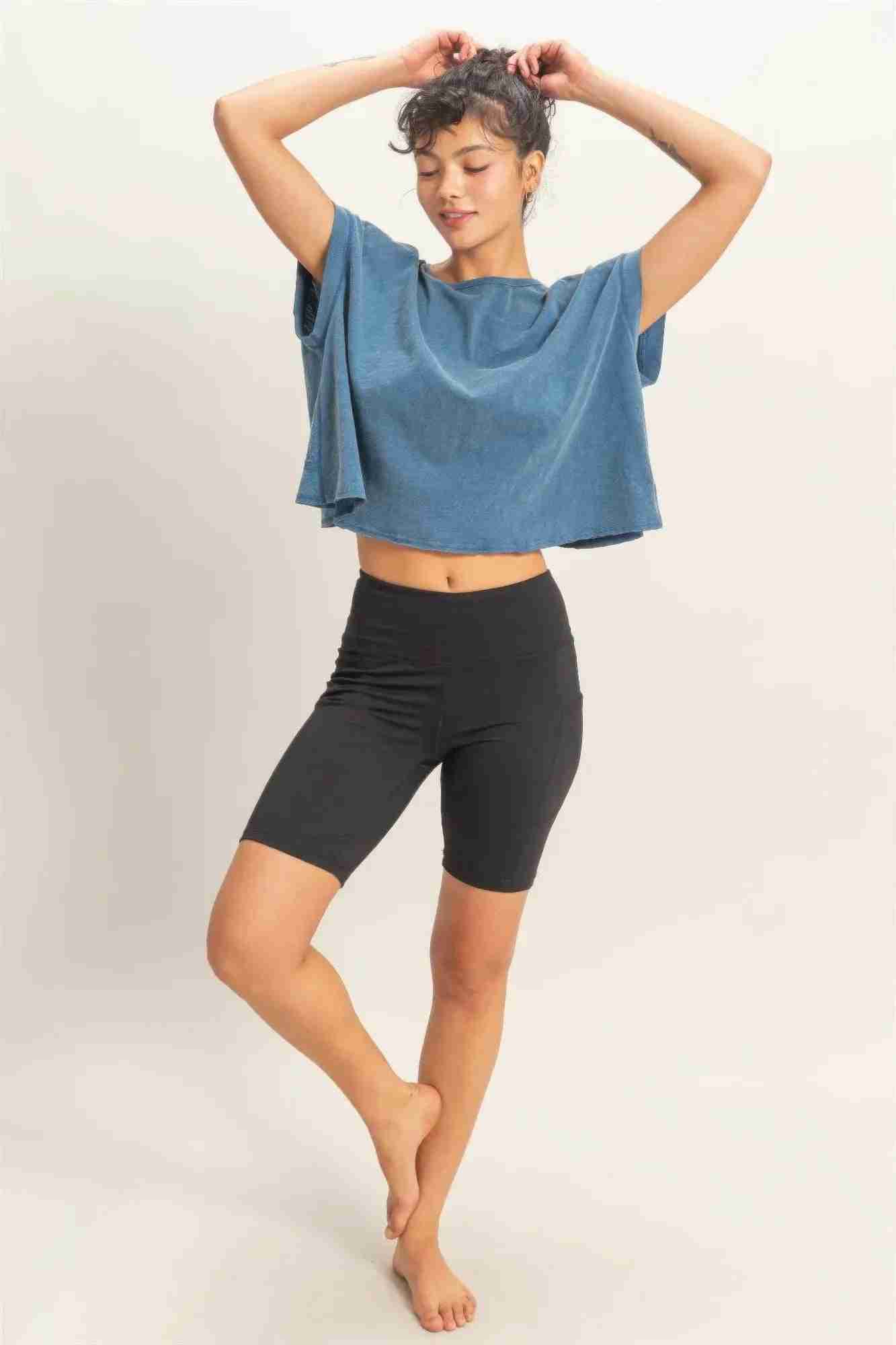 Top Femme Dos Ouvert Détails Croisés - Acid Wash Coton by HYFVE