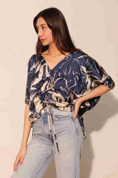 Top Satin Dolman Cordon Ajustable - Marine by TYCHE