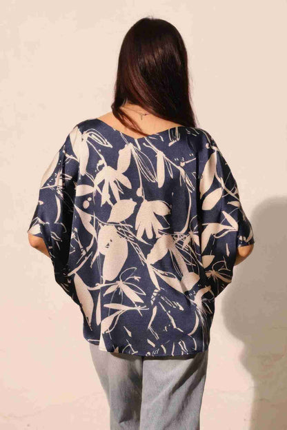 Top Satin Dolman Cordon Ajustable - Marine by TYCHE