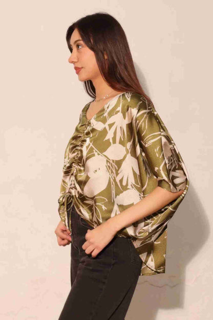 Top Satin Dolman Cordon Ajustable - Olive by TYCHE