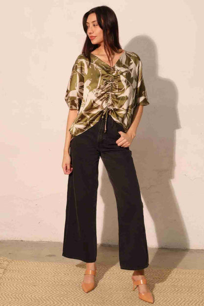 Top Satin Dolman Cordon Ajustable - Olive by TYCHE
