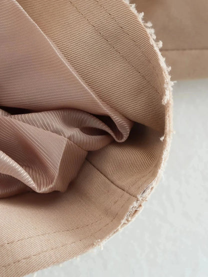 Trench court ceinturé beige à double boutonnage pour femme, style vintage – vue 12