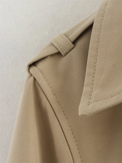 Trench court femme à double boutonnage, style vintage – vue 10