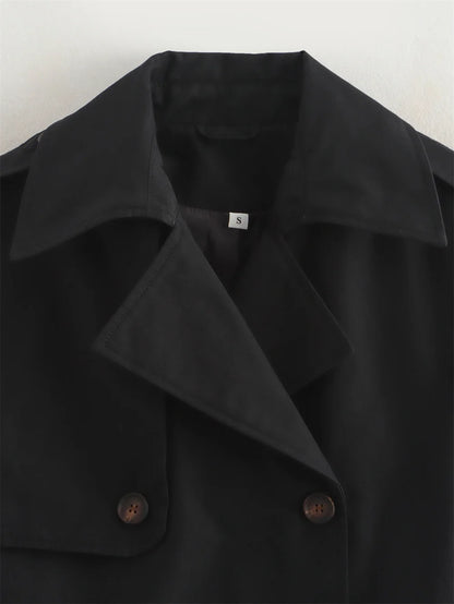 Trench court femme à double boutonnage, style vintage – vue 14
