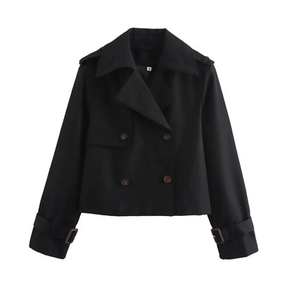 Trench court femme à double boutonnage, style vintage – vue 24