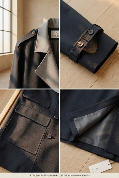 Trench long ample pour femme à double boutonnage – vue 5
