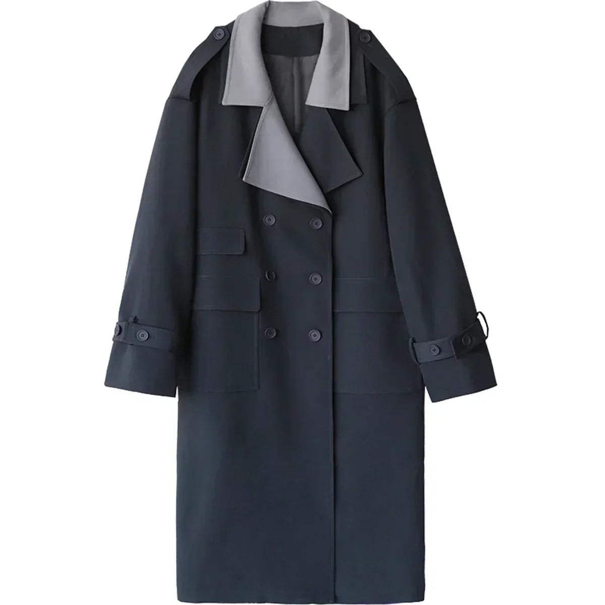 Trench long ample pour femme à double boutonnage – vue 6