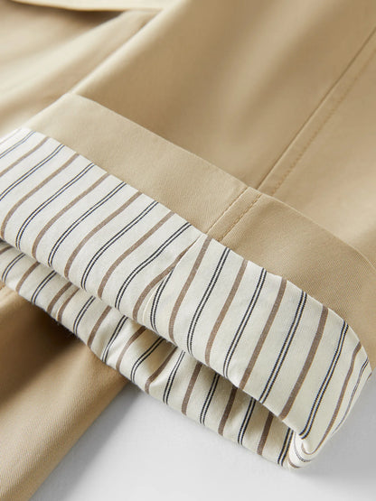 Trench long femme à col montant, ceinture à nouer, style britannique – vue 14