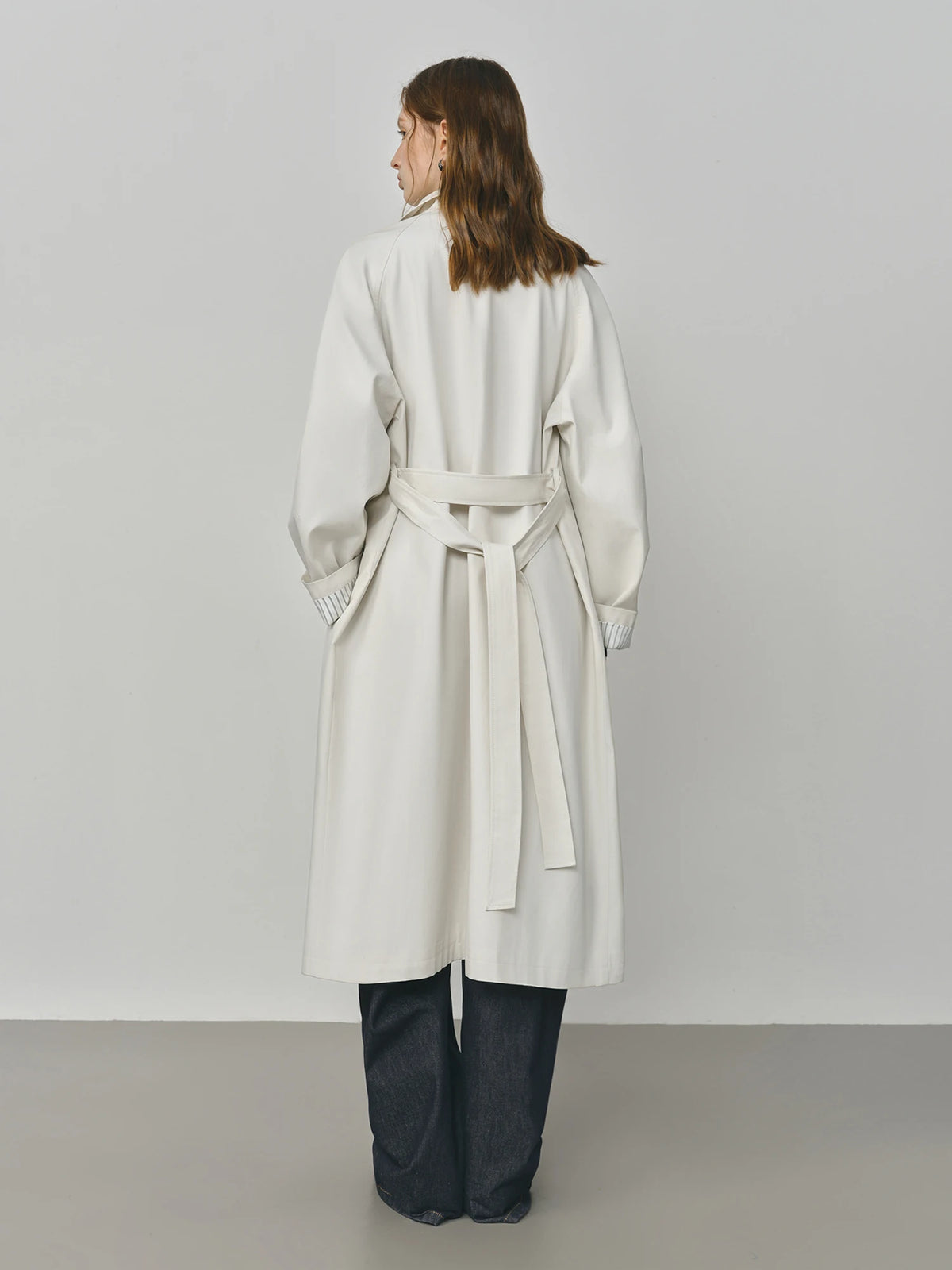 Trench long femme à col montant, ceinture à nouer, style britannique – vue 19