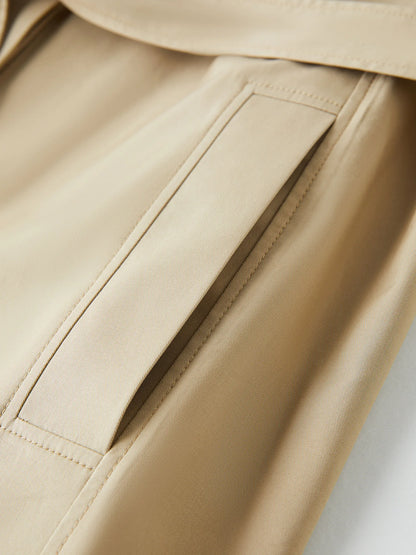 Trench long femme à col montant, ceinture à nouer, style britannique – vue 25