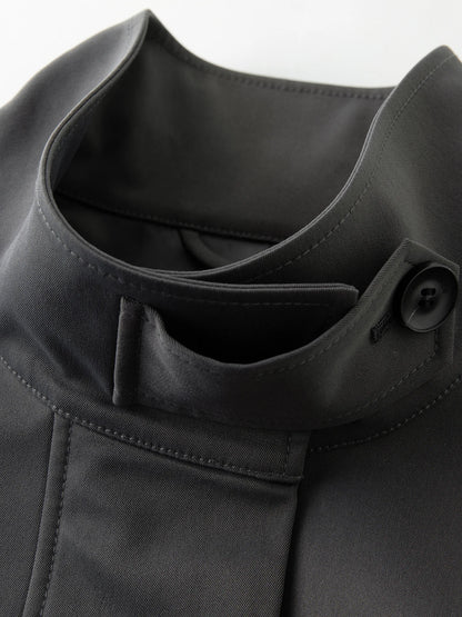 Trench long femme à col montant, ceinture à nouer, style britannique – vue 31