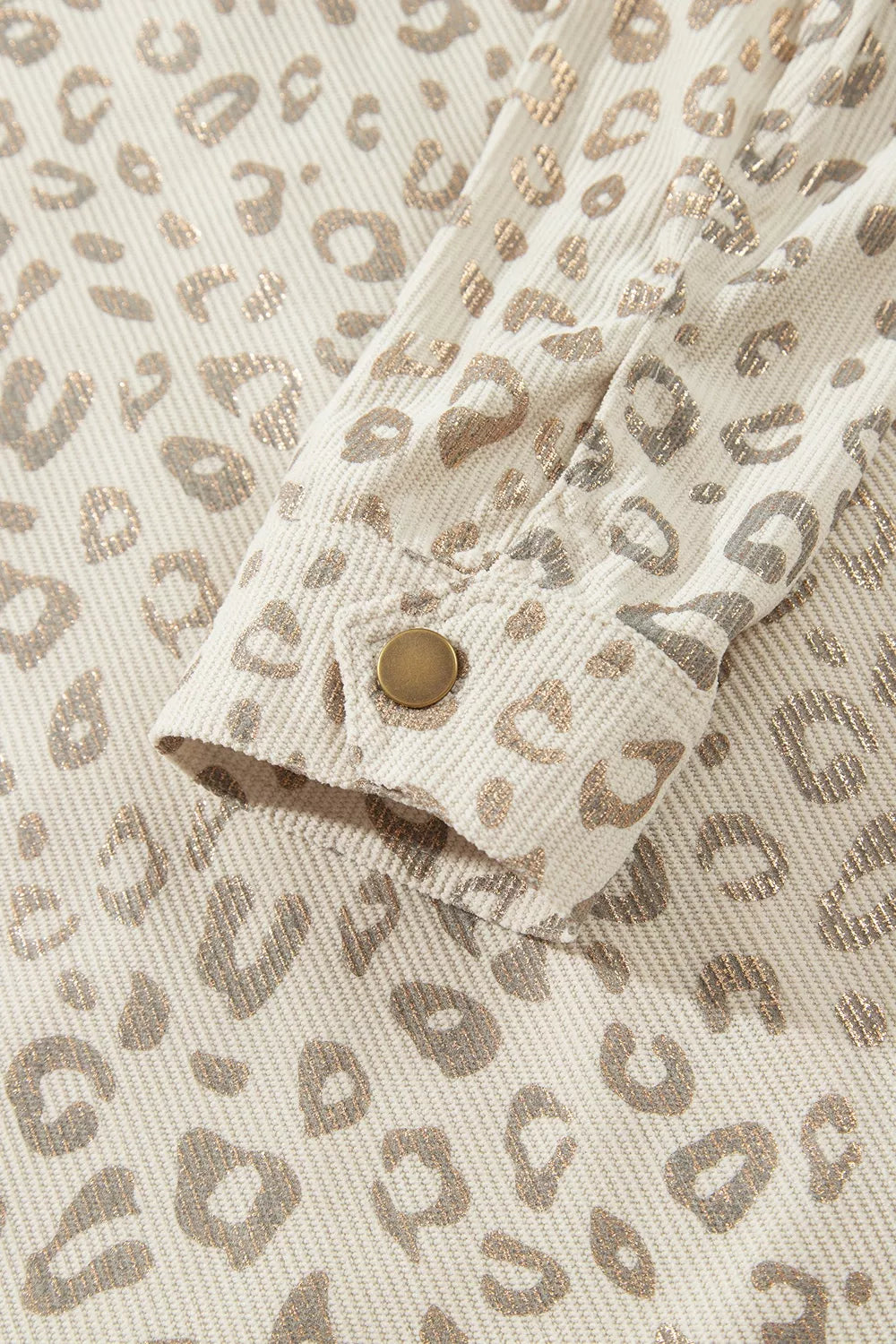 Veste chemise en velours côtelé imprimé léopard kaki pour femme – vue 15