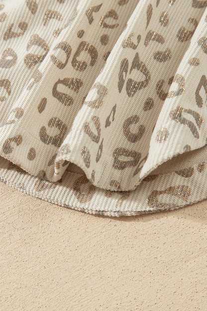 Veste chemise en velours côtelé imprimé léopard kaki pour femme – vue 17