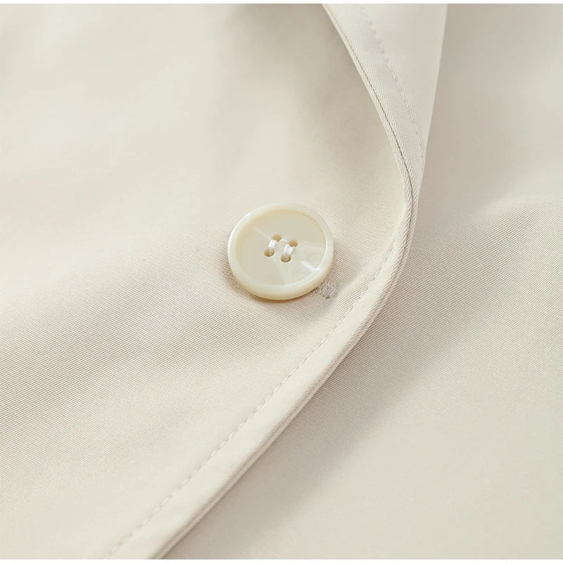 Veste courte femme à double boutonnage, revers et ceinture à nouer – vue 17