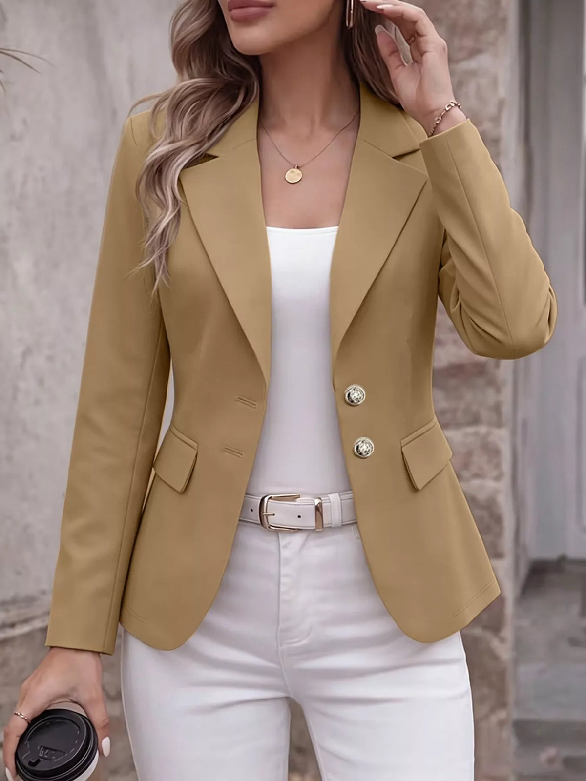 Veste de tailleur à col revers et manches longues pour femme – vue 10