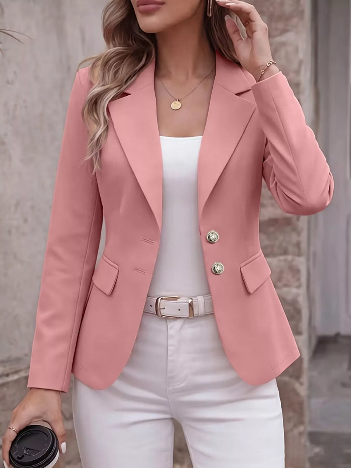 Veste de tailleur à col revers et manches longues pour femme – vue 13