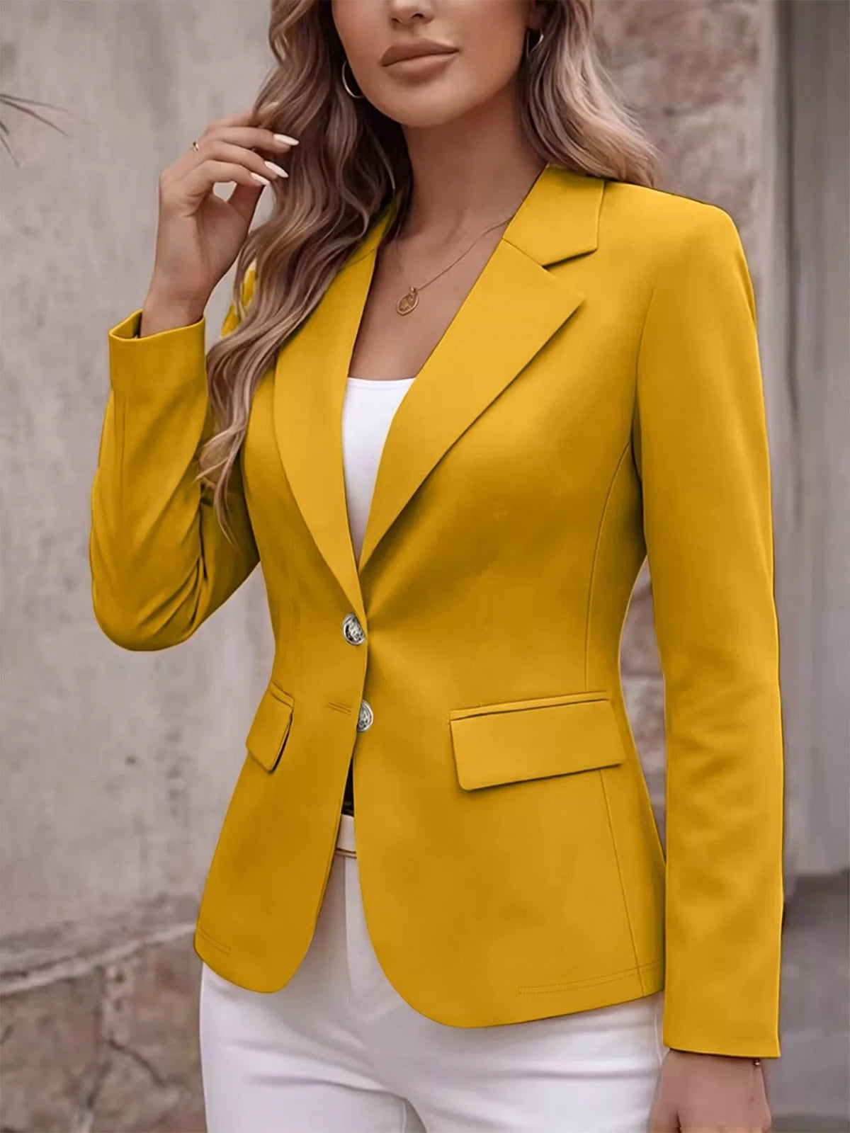 Veste de tailleur à col revers et manches longues pour femme – vue 19