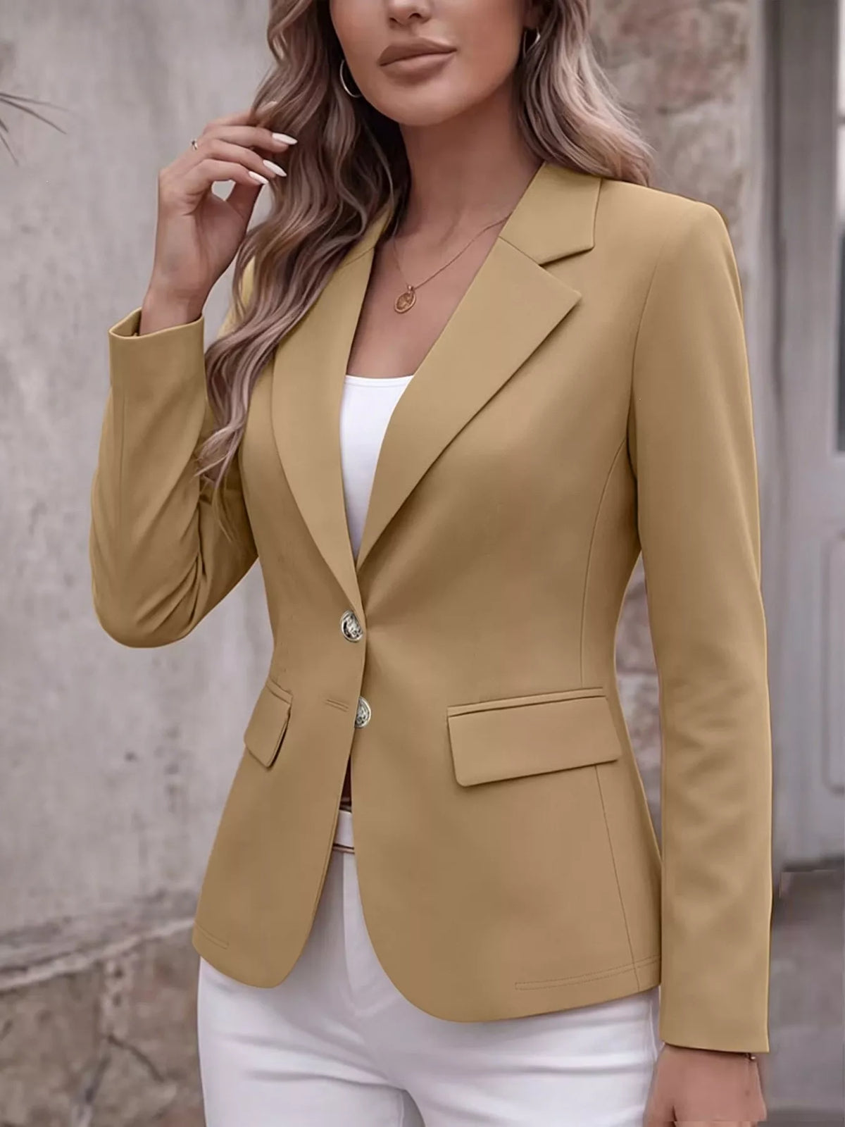 Veste de tailleur à col revers et manches longues pour femme – vue 9