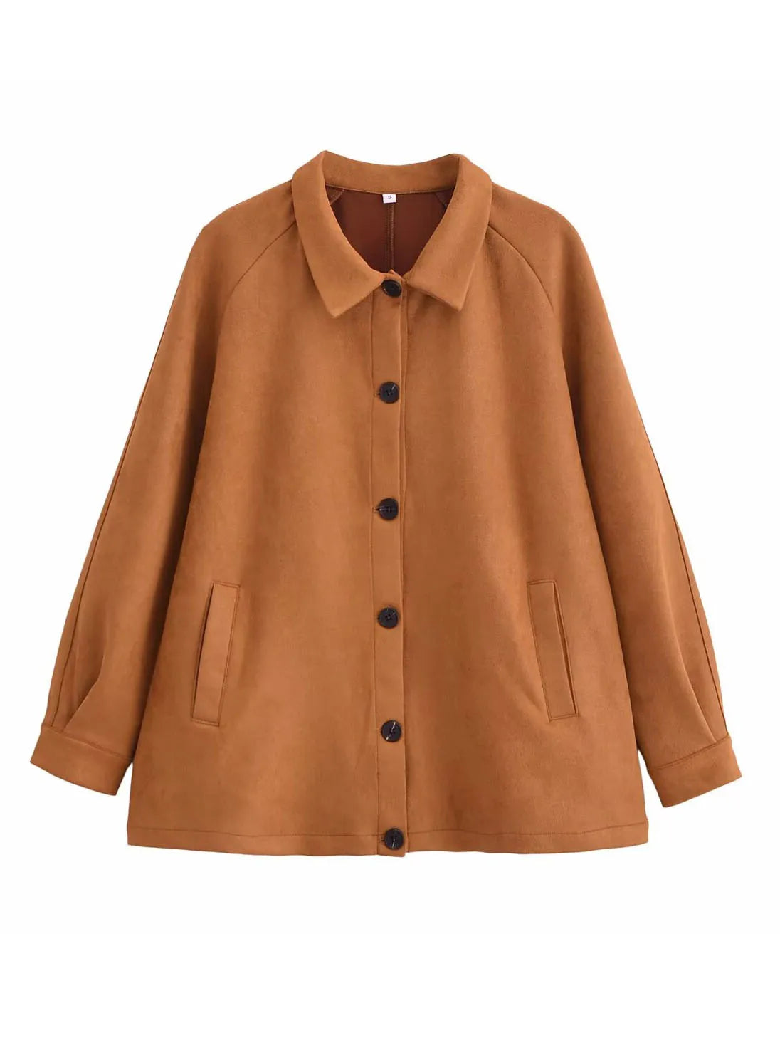 Veste effet daim vintage camel pour femme – vue 2