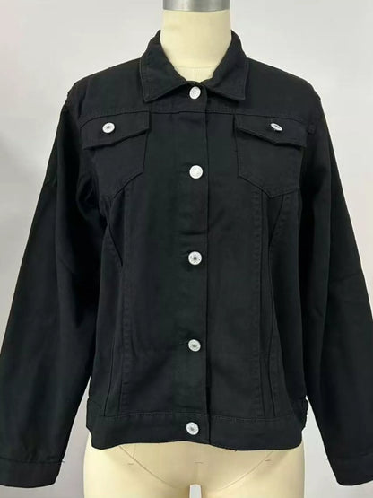 Veste en jean femme ajustée à boutons et poches – vue 5