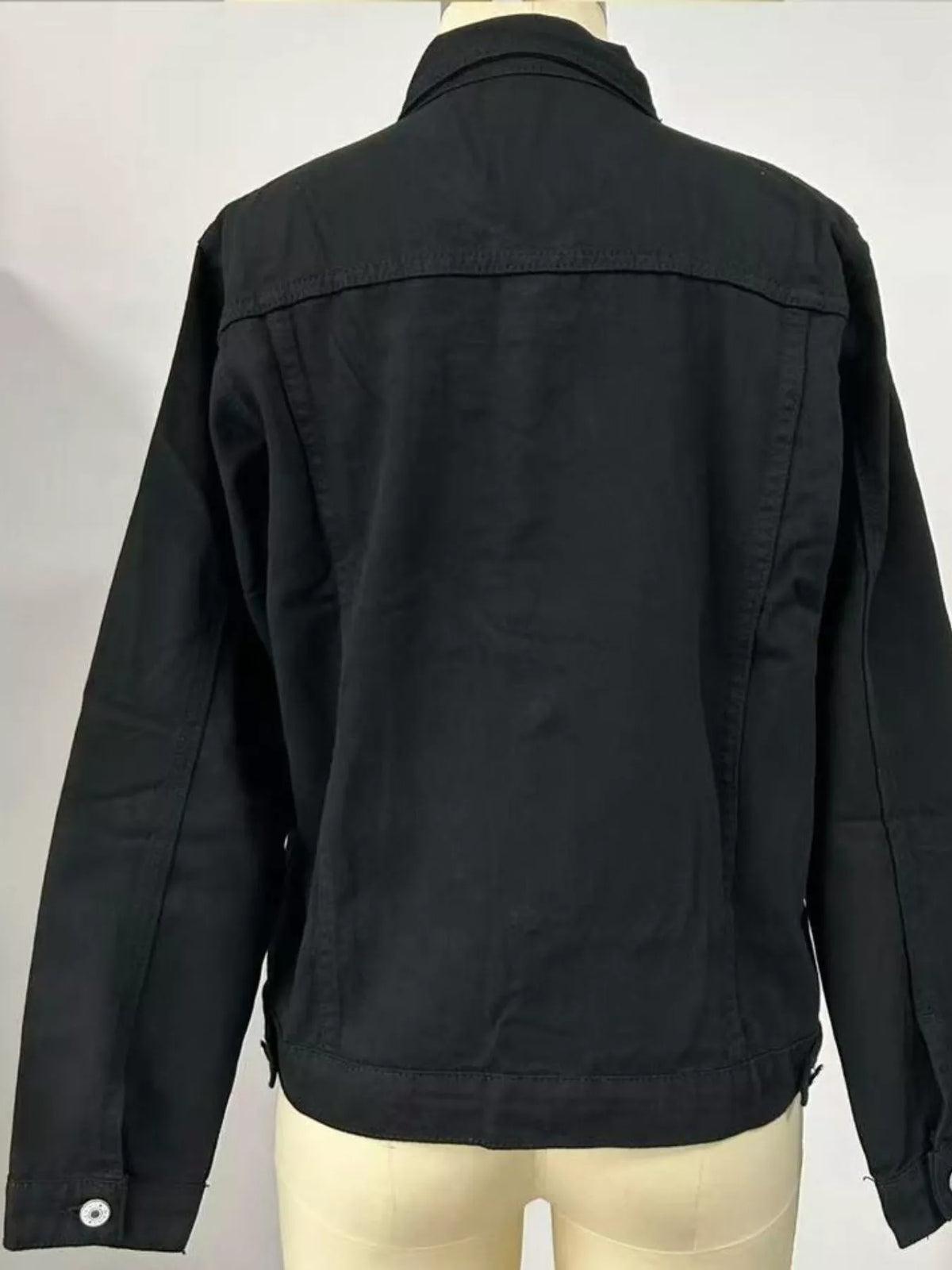 Veste en jean femme ajustée à boutons et poches – vue 6