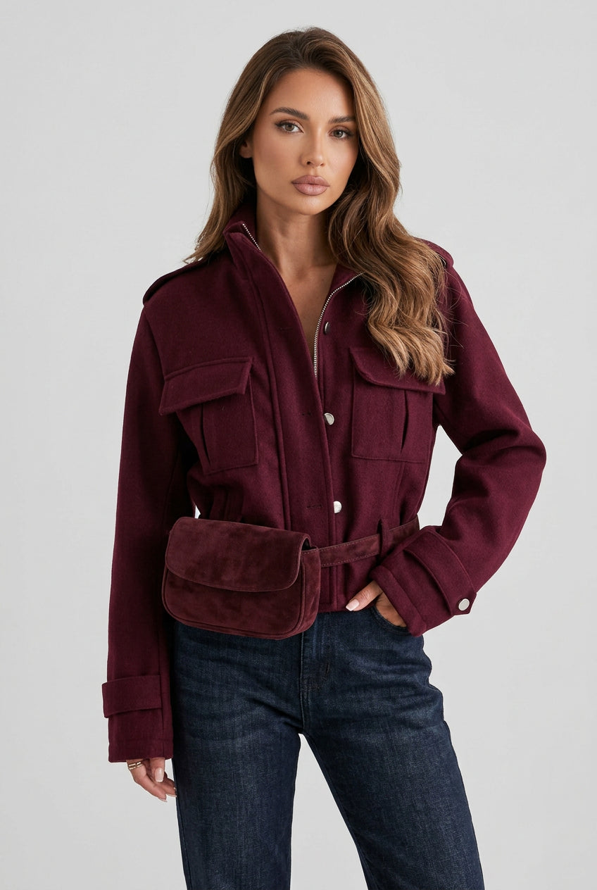 Veste femme boutonnée à cordon de serrage et poches – vue 11