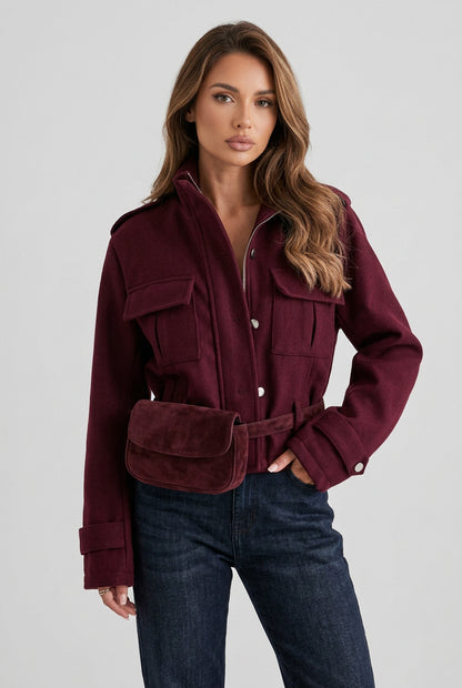 Veste femme boutonnée à cordon de serrage et poches – vue 11