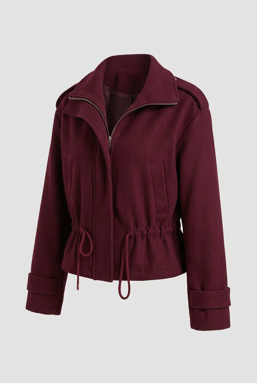 Veste femme boutonnée à cordon de serrage et poches – vue 12