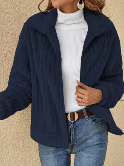Veste femme grande taille en fausse fourrure à zip – vue 9