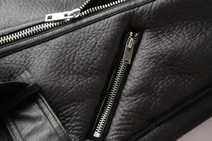 Veste motard femme en fausse fourrure d'agneau, très épaisse et zippée – vue 29