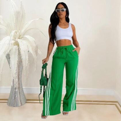 Pantalon de sport femme de couleur unie- vert