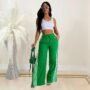 Pantalon de sport femme de couleur unie- vert