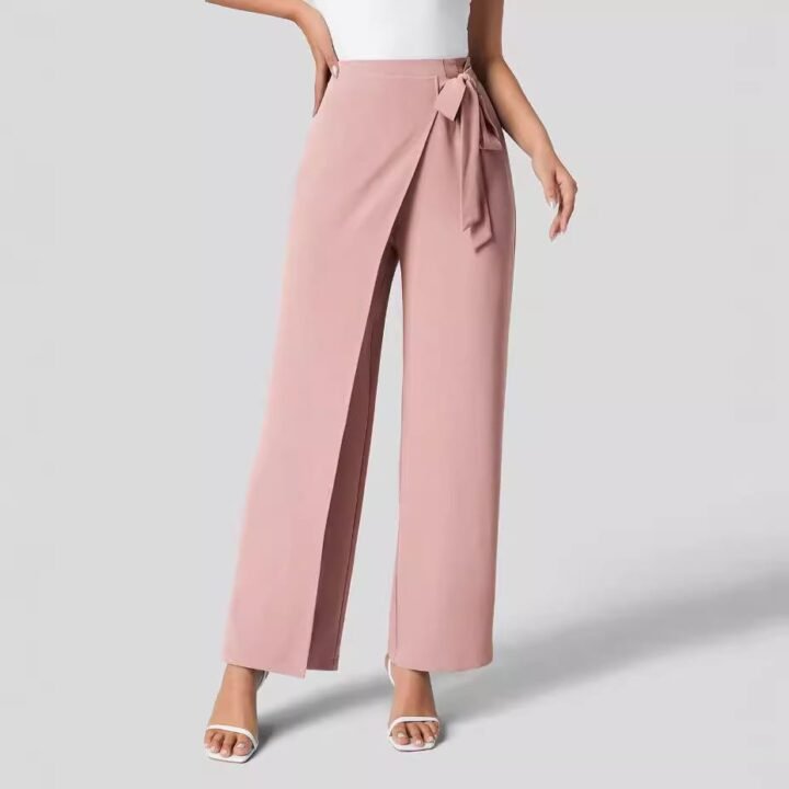 Pantalon pour femme style élégant à jambe large-1