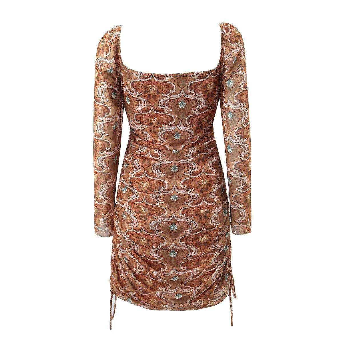 Robe Sexy à Manches Longues-vue de dos