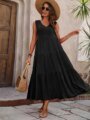 Robe Boho Ample sans manches 2025 - noir