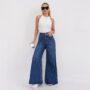Pantalon évasé femme taille haute denim chic tendance 2 Pantalon évasé femme
